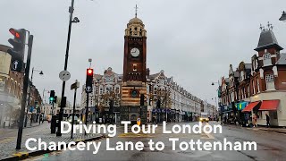 Driving in london  Chancery Lane to Tottenham via Kings Cross Holloway Hornsey Wood Green [upl. by Funk]