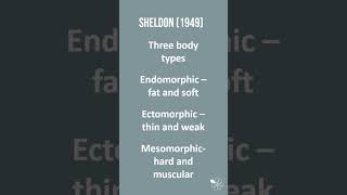 Sheldon’s Somatotypes  60 Second Criminology WJEC Level 3 Unit 2 [upl. by Annahc259]