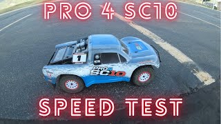 Team Associated PRO 4 SC10 2021 speed test and running [upl. by Miyasawa351]