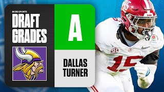 2024 NFL Draft Grades Vikings select Dallas Turner No 17 Overall  CBS Sports [upl. by Anim]