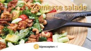 Zomerse salade met gemarineerde kip  Kipreceptennl Makkelijk en snel klaar [upl. by Tak]