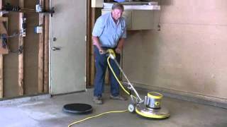 Painting a Garage Floor Part 2 How to Use a Rotary Scrubber [upl. by Nitsid985]