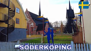 Söderköping  Virtual Walking Tour in 4K  November 2022  Sweden [upl. by Uzziel]