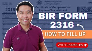 How to Fill Up BIR Form 2316 Individual Earning Purely Compensation Income [upl. by Iiette]