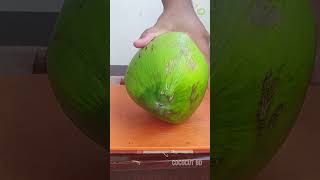 super fast big green coconut slicing skills  fastest slicing satisfying [upl. by Ylimme]