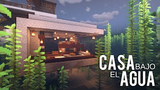 Como hacer una CASA BAJO EL AGUA PARA SURVIVAL en MINECRAFT CONSTRUCCIÓN PRO  Tutorial [upl. by Ecidnak]