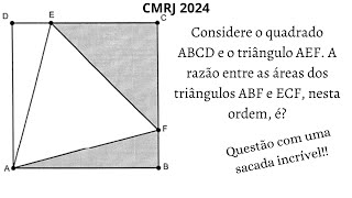 CMRJ 2024 Razão entre as áreas de dois triângulos dentro de um quadrado [upl. by Boorer]