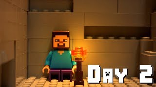 LEGO Minecraft Survival Day 2 Stop Motion Animation [upl. by Pauwles]