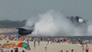 Massive hovercraft lands on beach [upl. by Jeremias]