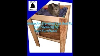 Make An Elevated Cat Bed With Storage  Means Woodshop [upl. by Miksen]