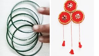 waste bangles se bnaye beautiful wall decoration craftdiy wall hanging craft from old bangles diy [upl. by Jandy470]