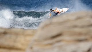 Surfing Ericeira Ribeira dIlhas Coxos Cave Pedra Branca Algodio  With aerial drone shots [upl. by Adnahsar]