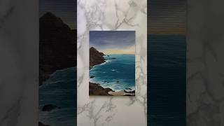 Paint beachscape with me🌊✨youtubeshorts shortvideo acrylicpaintingtechniques art artwork sea [upl. by Whitelaw]