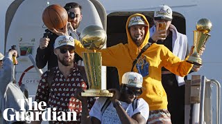 Golden State Warriors return to San Francisco with NBA Championship trophy [upl. by Louella]