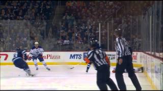 Dustin Byfuglien sends Luke Gazdic Flying [upl. by Ecirum111]