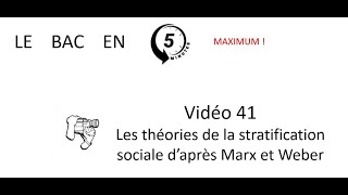 Les théories de la stratification sociale  Marx et Weber Le bac en 5 minutes épisode 41 [upl. by Nosmoht756]