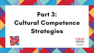 Part 3 Cultural Competence Strategies [upl. by Hedaza581]