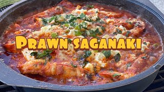 HOW TO MAKE PRAWN SAGANAKI  therealgreekchef [upl. by Aenal634]