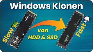 Festplatte klonen  Windows auf schnelle SSD verschieben  EaseUS Disk Copy [upl. by Byrne]