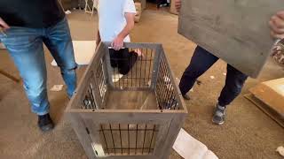 Upolana Dog Crate Furniture with Bed Wooden Dog Kennel Review [upl. by Ludvig]