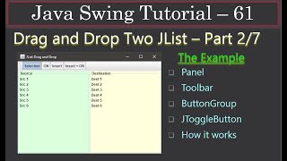 Drag amp Drop of JLists  Part 2 of 8 The Example  Swing Tutorial 61 [upl. by Joelynn]