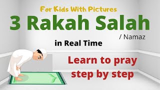 3 Rakat Complete Salah in Real Time  Learn amp Practice Your Prayer  Salah Series for Kids [upl. by Nylirad638]