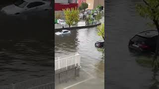 Rainfall FLOODS Barcelona streets [upl. by Sagerman905]