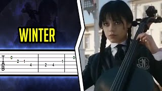 Wednesday Plays Cello  Vivaldi  Four Seasons Winter【𝗧𝗔𝗕】➤ GUITAR TUTORIAL [upl. by Oech290]