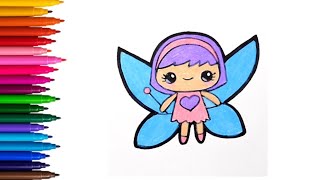 fairy Drawing easy for kids how to draw a fairy drawing1214 [upl. by Bonne]