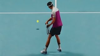 Top Spin 2K25 Federer Backhand Passing Shot Smash Return On Match Point Online [upl. by Burgess548]