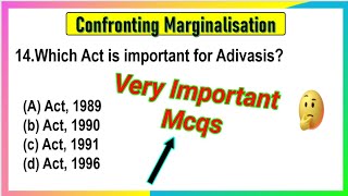 Confronting Marginalisation Class 8 MCQs Questions with Answers  Confronting Marginalisation Mcqs [upl. by Francesca]