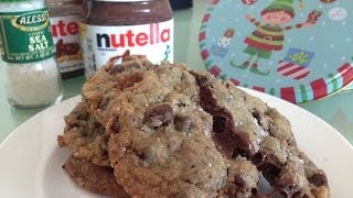 Galletas Chocolate Chip Rellenas de Nutella Nutella Sea Salt Chocolate Chip Cookies [upl. by Nerej]