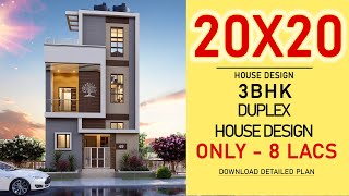 20x20 House Plan  Low Budget House Design  3BHK  2020 3D House Design  HouseDoctorZ [upl. by Sulamith395]