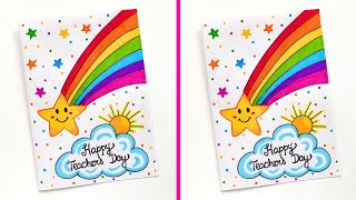 Easy and cute Teachers day card  White paper Teachers day greeting card  Teachers day card idea [upl. by Lecirg]