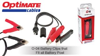 OptiMate Cable EN O04 Battery Clips that Fit all Battery Post [upl. by Annhoj]