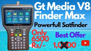 Gt Media V8 Finder Max Powerfull Digital Sattelite Finder Fully Autoroll BisskeyInternet wifi Tv [upl. by Rhynd]