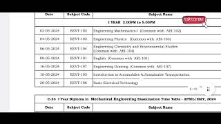 AP Diploma c23 1st year timetable released ll c23timetable ll 2024 examination timetable ll [upl. by Enicar]