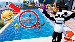 PANDA FREDDYS SHARK IN A POOL PRANK GTA 5 Mods FNAF RedHatter [upl. by Merell822]