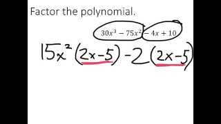 Factoring Polynomials by the Grouping Method [upl. by Conley]