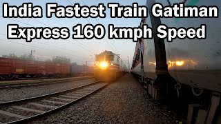 India Fastest Train Gatimaan Express At His Full Speed gatimaanexpress indianrailway [upl. by Nemzaj]