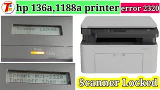 Hp 1188a printer scanner locked error [upl. by Eustasius227]