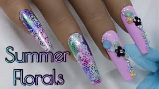 Summer Florals  Foil  Stamping  3D Charms [upl. by Milissa]