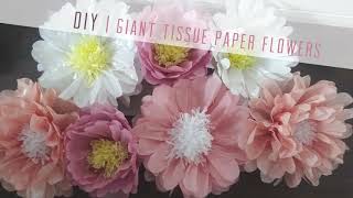 DIY  GIANT TISSUE PAPER FLOWERS [upl. by Okier]