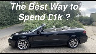 Saab 93 Convertible Review  The Best Value £1000 Car [upl. by Noedig]