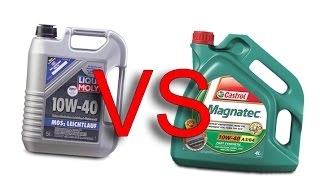 Liqui Moly MoS2 Leichtlauf Super 10W40 vs Castrol Magnatec 10W40 [upl. by Audun]