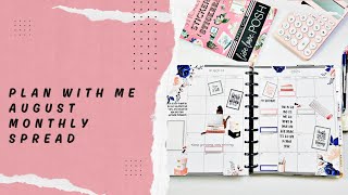 Plan With Me  August Monthly Spread  Classic Planner  LiveLovePosh Office Chic [upl. by Elitnahc49]