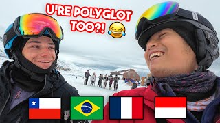 I went to ski in Chile and i met a Chilean Polyglot🇨🇱😂 [upl. by Eitsim]