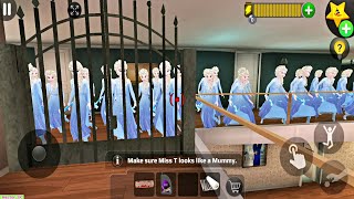 Scary Teacher 3D Multi Elsa Clones Secret Chapter Update Prank Miss T Game [upl. by Atiuqihc]