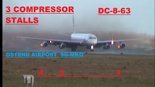 NOT 1 but 3 COMPRESSOR STALLS DOUGLAS DC863 MK 9GMKO  Ostend Airport FLAMES [upl. by Iran]