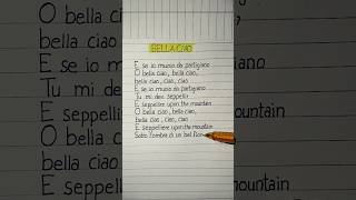 bella ciao lyrics in english bellacaio lyrics viral [upl. by Orgell89]